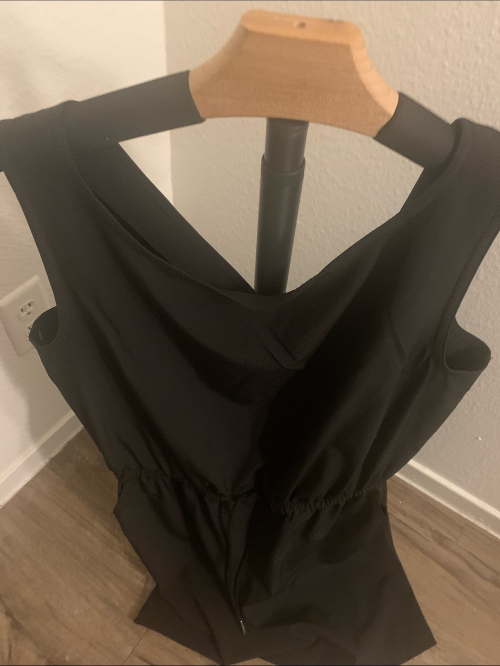 Calvin Klein Black Sleeveless Drawstring Waist Dress